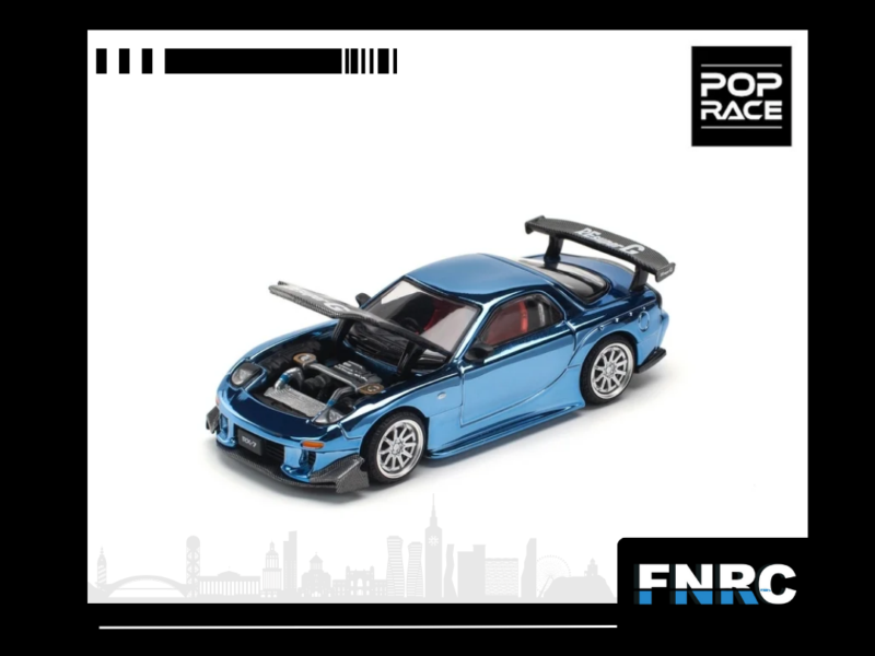 PR640223 MAZDA RX7 RE-AMEMIYA WIDEBODY - BLUE CHROME(引擎蓋可開)