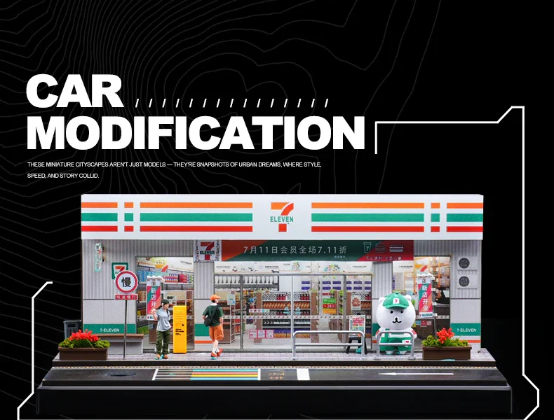 收藏家 1/64 711便利商店 場景模型