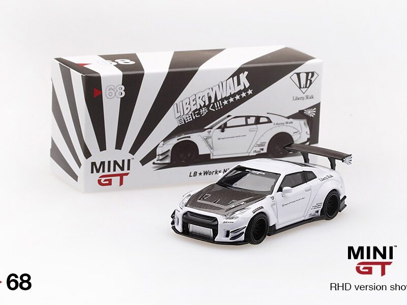 MINI GT No.68 吊卡版 LB Works Nissan Gt R R35 White