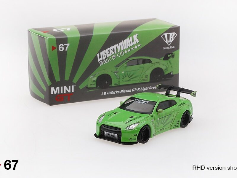 MINI GT No.67 LBWK 店鋪限定吊卡版本 LB★WORKS Nissan GT-R (R35) Light Green