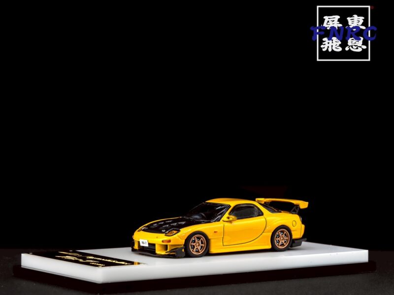 《超絕版品》 MC 1/64 馬自達 RX7 碳蓋黃色金輪