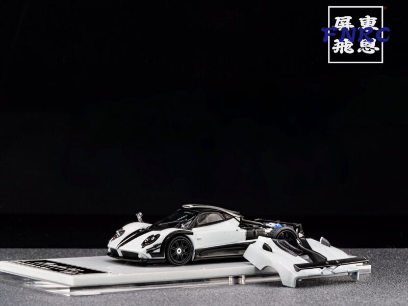 《絕版品》 HKM 1/64 帕加尼 Zonda 白色 引擎蓋可開