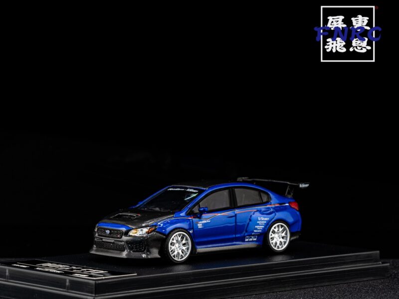 《絕版品》AM 1/64 速霸陸 WRX STI藍色碳蓋