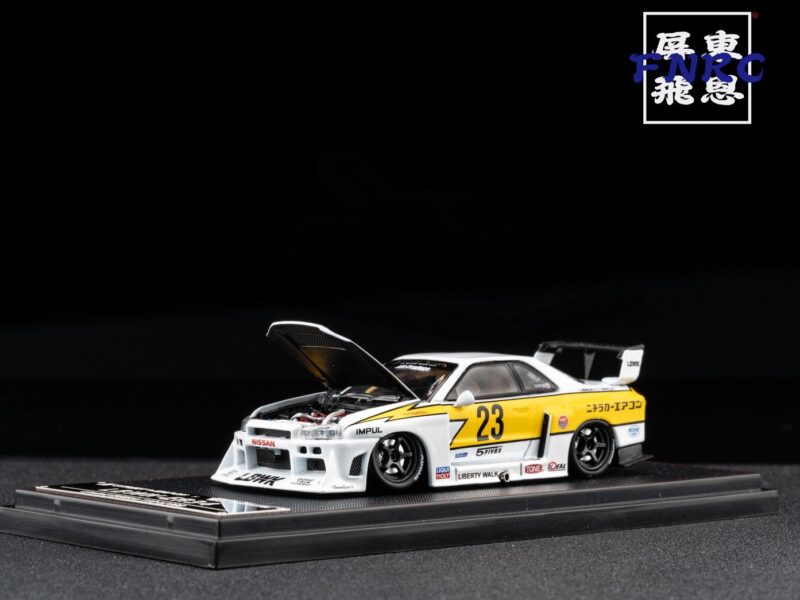 《絕版品》 SW 1/64 LBWK Nissan ER34 閃電 引擎蓋可開