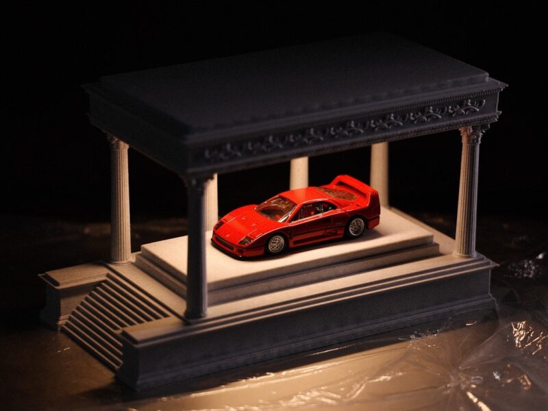 《瑕疵在哪？》 1/64 羅馬神殿 模型車情境燈光展示盒