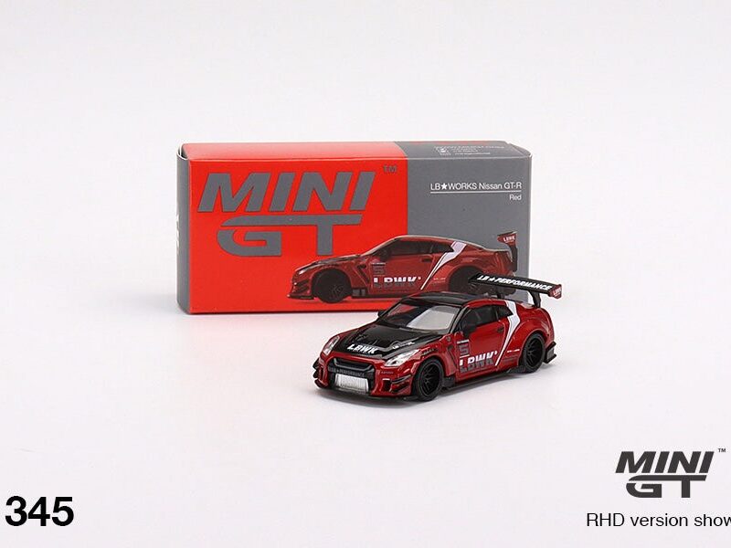 《車友代標》 MINI GT 吊卡絕版品 No.345 Nissan LBWK GTR R35 紅