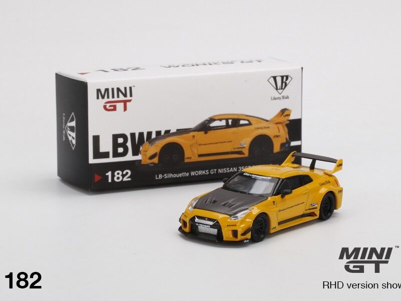 《車友代標》 MINI GT 吊卡絕版品 No.182 Nissan 35GT-RR Ver.1 黃