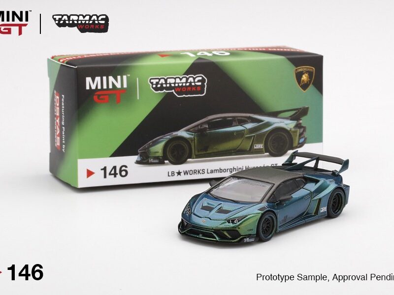 《車友代標》 MINI GT x Tarmac Works 絕版品吊卡 No.146 LB★WORKS Lamborghini Huracán GT Magic Green