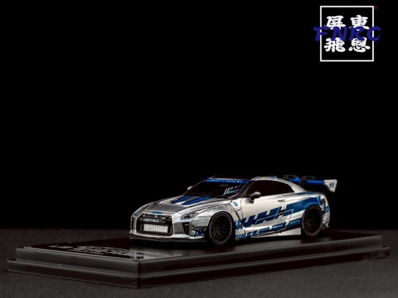 ET Model 1/64 Nissan LBWK GT-R R35 寬體 藍銀