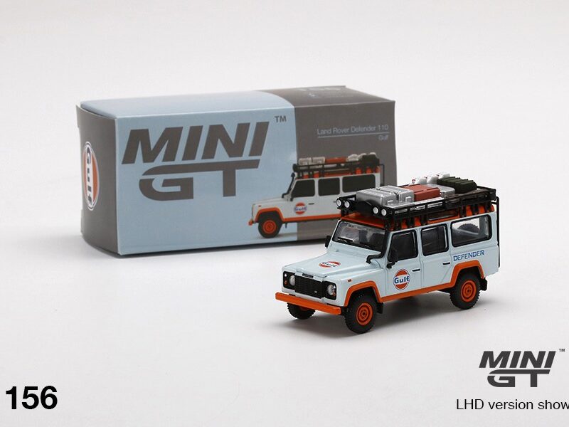 《車友代標》 MINI GT No.156 吊卡版 Land Rover Defender 110 Gulf 《車友代標》 MINI GT No.156 吊卡版 Land Rover Defender 110 Gulf