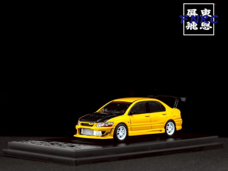 《絕版品》 FS 1/64 三菱 EVO7 黃色 碳纖維引擎蓋