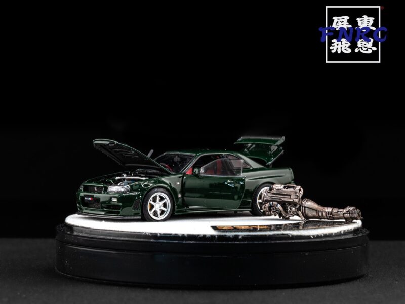 《車友代標》 PGM 1/64 Nissan GTR R34 英國綠