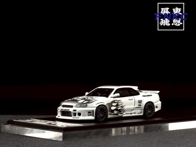 TIMEMICRO 1/64 Nissan Skyline 天際線 R34 黑白齒虎
