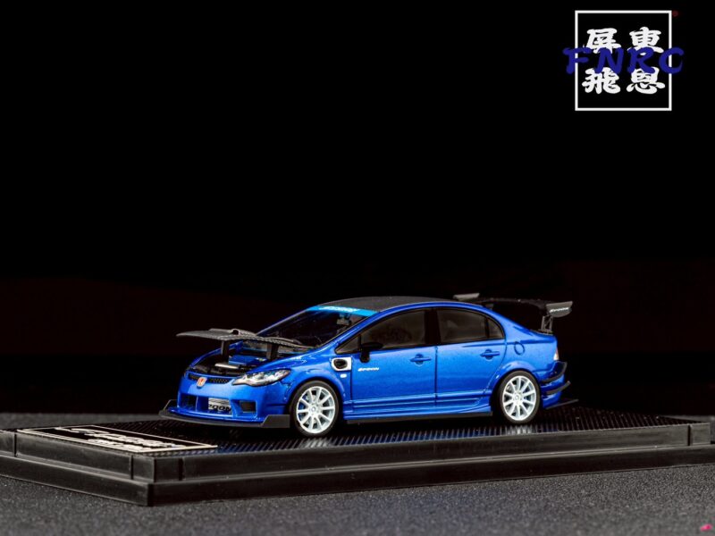 MICROTURBO 1/64 Honda FD2 Spoon 金屬藍 引擎蓋可開