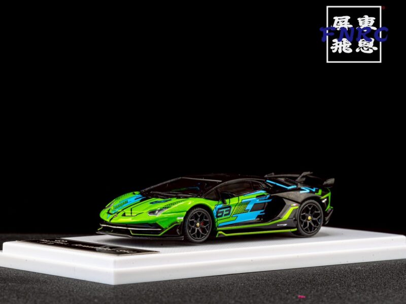 Maxwell 1/64 藍寶堅尼 Aventador SVJ63 綠色黑拉花