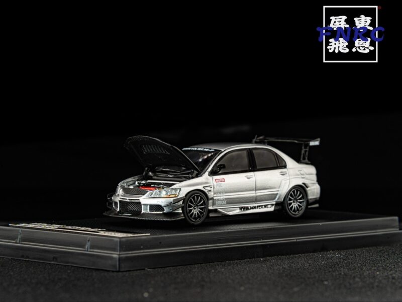 TIMEMICRO 1/64 三菱 EVO9 銀色碳蓋 引擎蓋可開