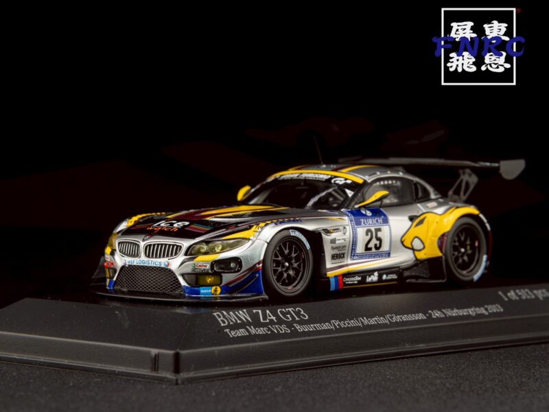《車友代標》 MINICHAMPS 1/43 BMW Z4 GT3 TMV 24h 2013 銀黃 《車友代標》 MINICHAMPS 1/43 BMW Z4 GT3 TMV 24h 2013 銀黃