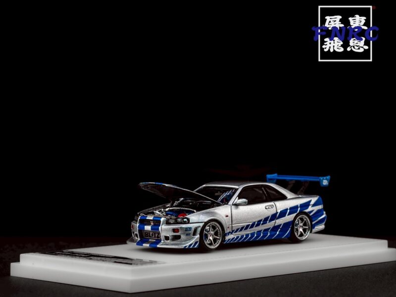 《海外調回絕版品》 FH 1/64 Nissan GTR R34 保羅沃克 引擎蓋可開