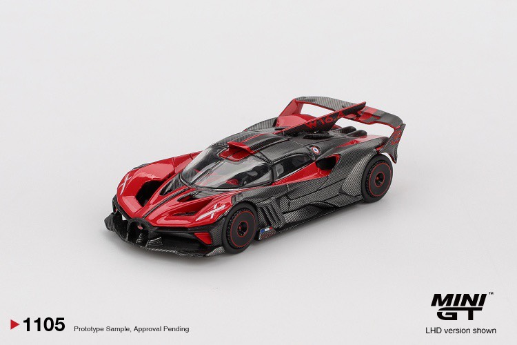《車友代標》全新 MINIGT 1/64 布卡迪 Bugatti Bolide Red/w 碳纖維塗裝