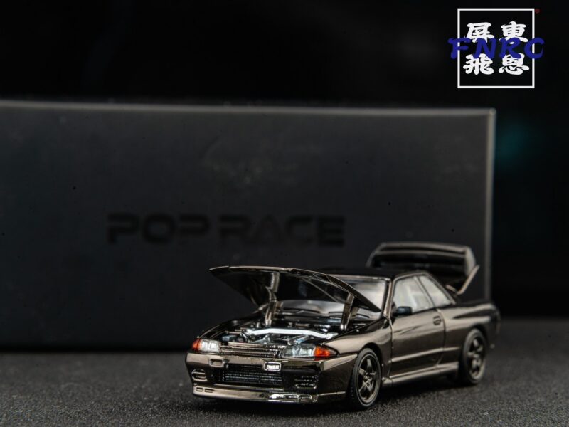 《車友代標！》 POPRACE 1/64 Nissan GTR R32 暗夜電鍍