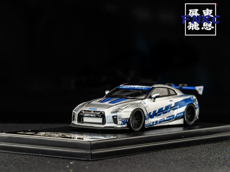 《車友代標！》 ET Model 1/64 Nissan GTR R35 LBWK款體 銀藍