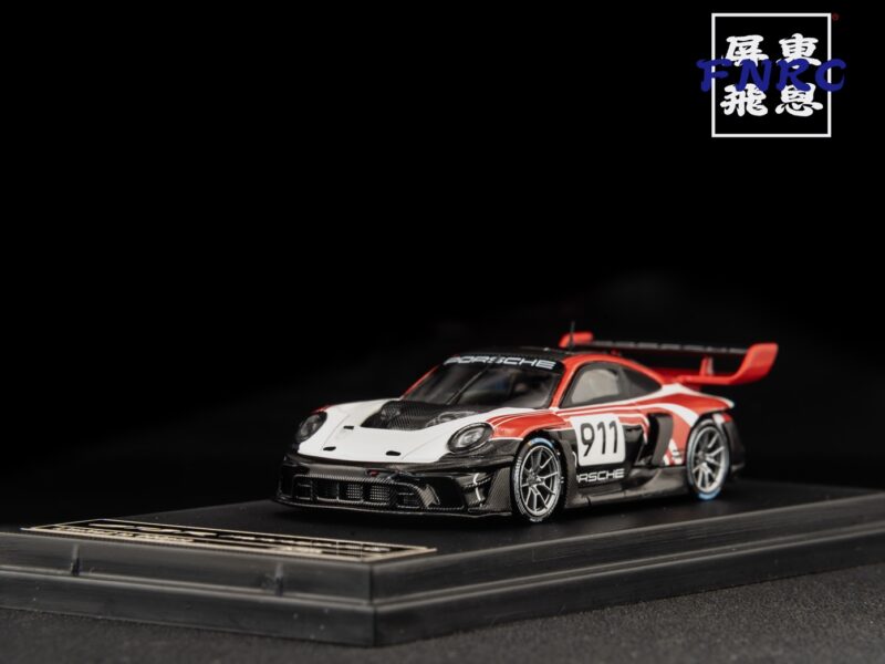 HKM 1/64 保時捷 911 GT3 R Rennsport 紅白