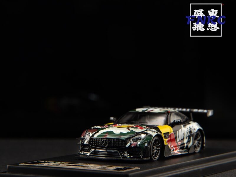OEM 1/64 賓士 AMG GT 綠色迷彩紅牛塗裝