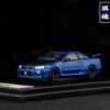 《車友代標》 SH 1/64 Nissan GTR R34 藍色碳纖維引擎蓋