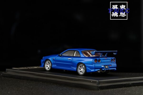 《車友代標》 SH 1/64 Nissan GTR R34 藍色碳纖維引擎蓋