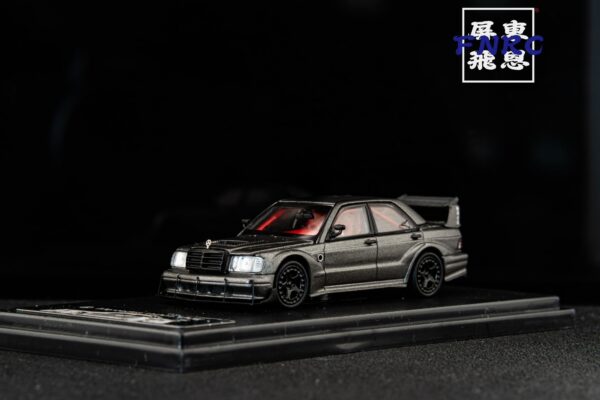 《車友代標》RM 1/64 賓士 190E 黑灰色 引擎蓋可開