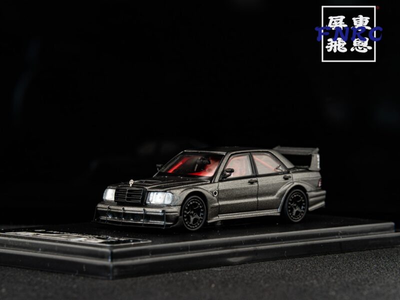 《車友代標》RM 1/64 賓士 190E 黑灰色 引擎蓋可開
