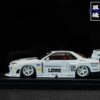 《車友代標》SW 1/64 Nissan GTR LBWK R34 白色 引擎蓋可開