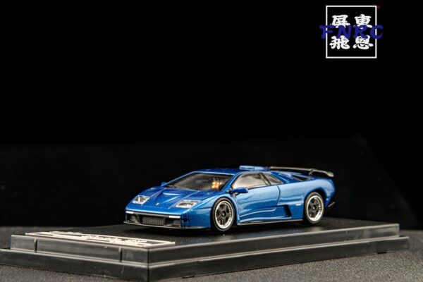 《車友代標》 SH 1/64 藍寶堅尼 Diablo GT  藍色 引擎蓋可開