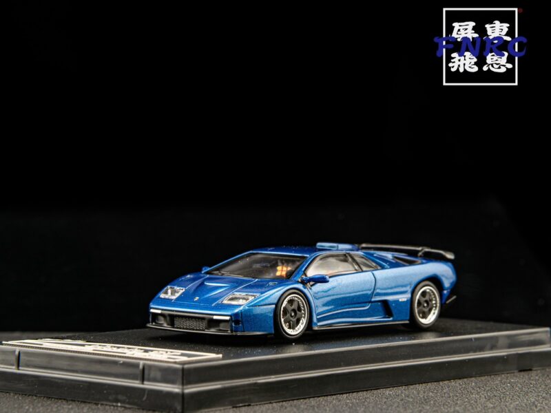 《車友代標》 SH 1/64 藍寶堅尼 Diablo GT  藍色 引擎蓋可開