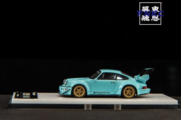 《車友代標》 FS 1/64 保時捷 RWB 964 高尾翼蒂芬妮綠 附一組輪框