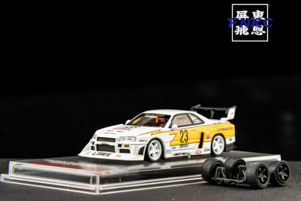 《車友代標》 CM 1/64 Nissan LBWK ER34 白色閃電