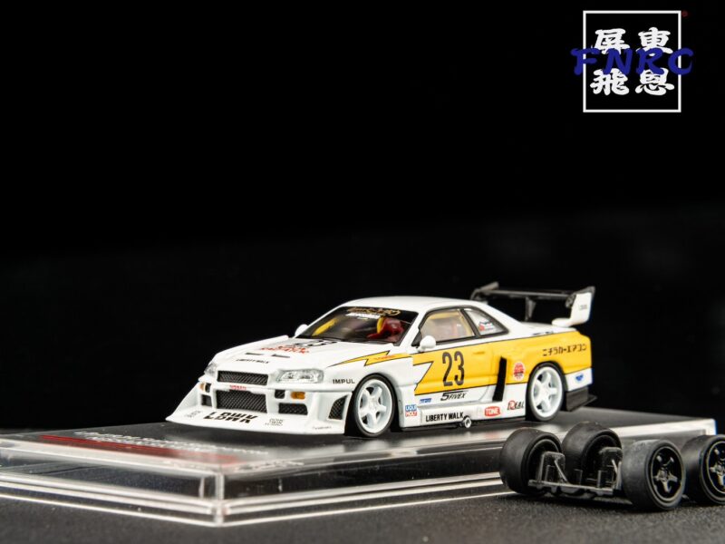 《車友代標》 CM 1/64 Nissan LBWK ER34 白色閃電