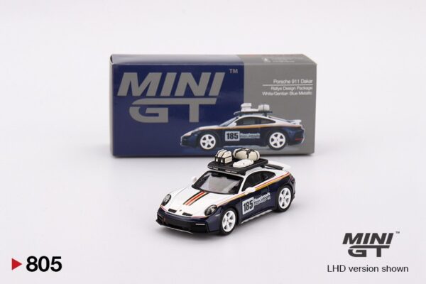 《車友代標》 MINI GT No.805 保時捷 911 Dakar 藍白