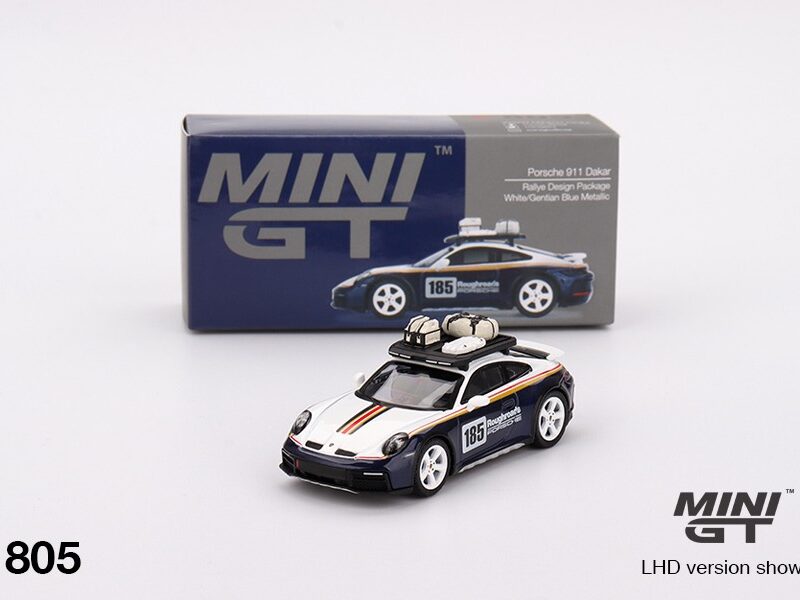 《車友代標》 MINI GT No.805 保時捷 911 Dakar 藍白