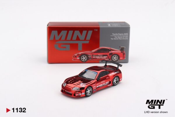 《車友代標》 MINI GT No.1132 Toyota Supra (A80) Top Secret GT-300 Top Secret 電鍍紅