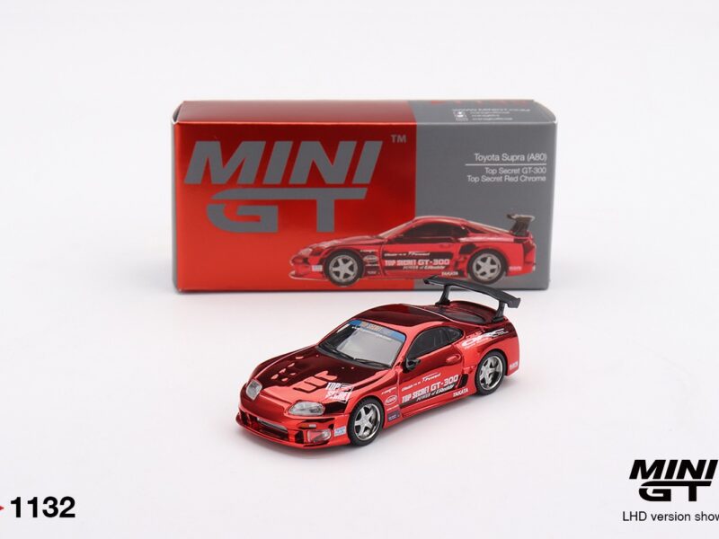 《車友代標》 MINI GT No.1132 Toyota Supra (A80) Top Secret GT-300 Top Secret 電鍍紅