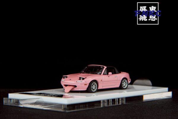 《車友代標》 ATS 1/64 馬自達 粉色 MX5 可跳燈機構 附小配件