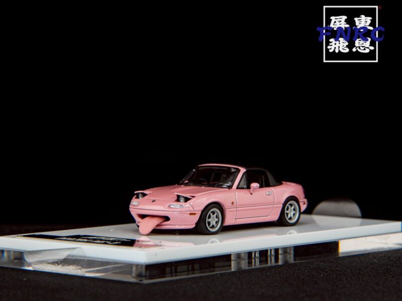《車友代標》 ATS 1/64 馬自達 粉色 MX5 可跳燈機構 附小配件