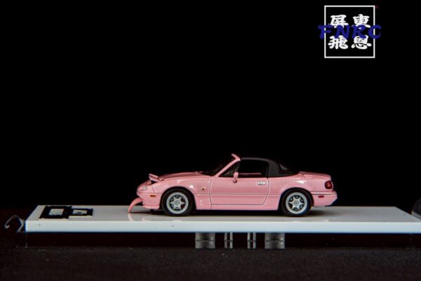《車友代標》 ATS 1/64 馬自達 粉色 MX5 可跳燈機構 附小配件