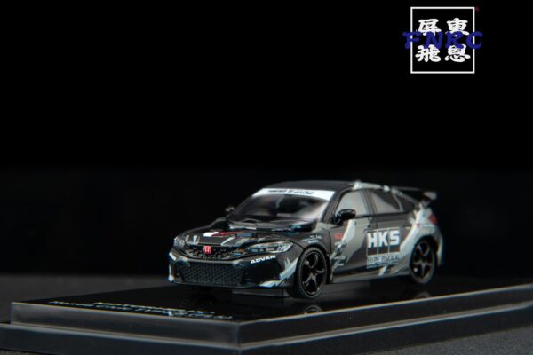 《車友代標》 MOTORHELIX 1/64 Honda Civic Type R FL5 黑色 HKS塗裝 引擎蓋可開