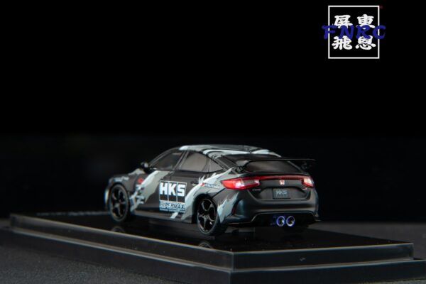 《車友代標》 MOTORHELIX 1/64 Honda Civic Type R FL5 黑色 HKS塗裝 引擎蓋可開