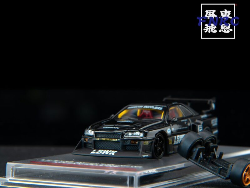 《車友代標》 CM 1/64 Nissan LBWK ER34 黑色 附一組框