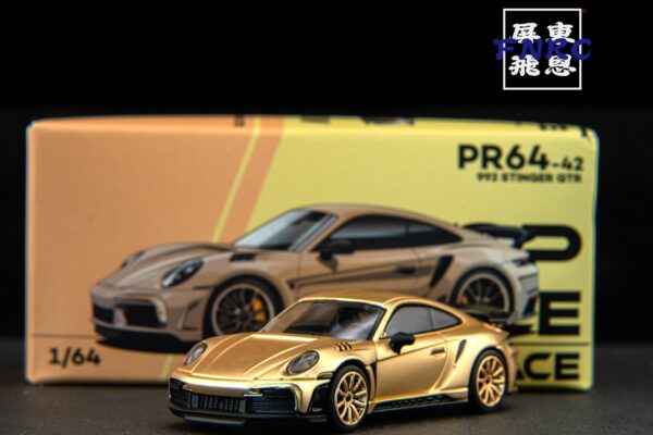 《車友代標》 POPRACE 1/64 保時捷 992 STINGER GTR 消光金