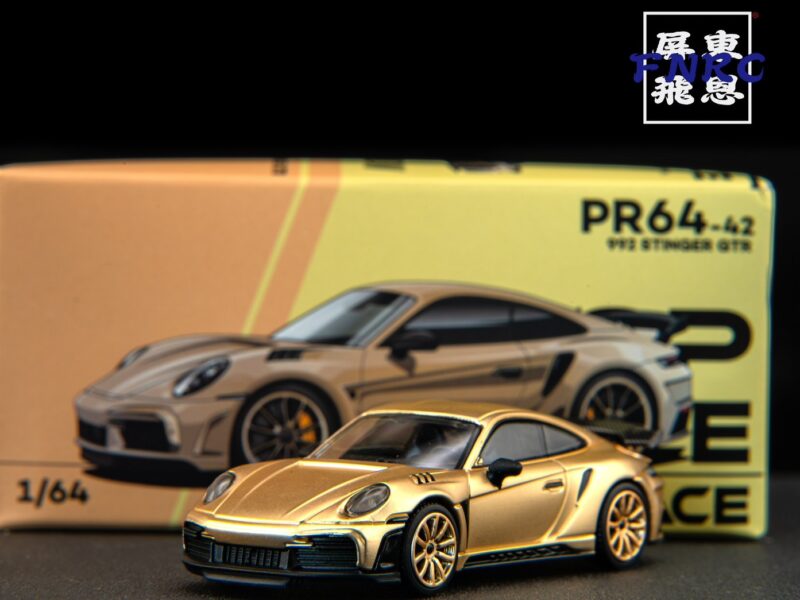 《車友代標》 POPRACE 1/64 保時捷 992 STINGER GTR 消光金