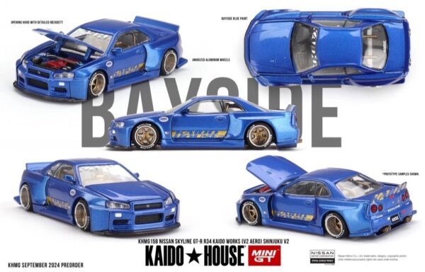 《車友代標》 KAIDO HOUSE 1/64 Nissan GTR R34 藍色